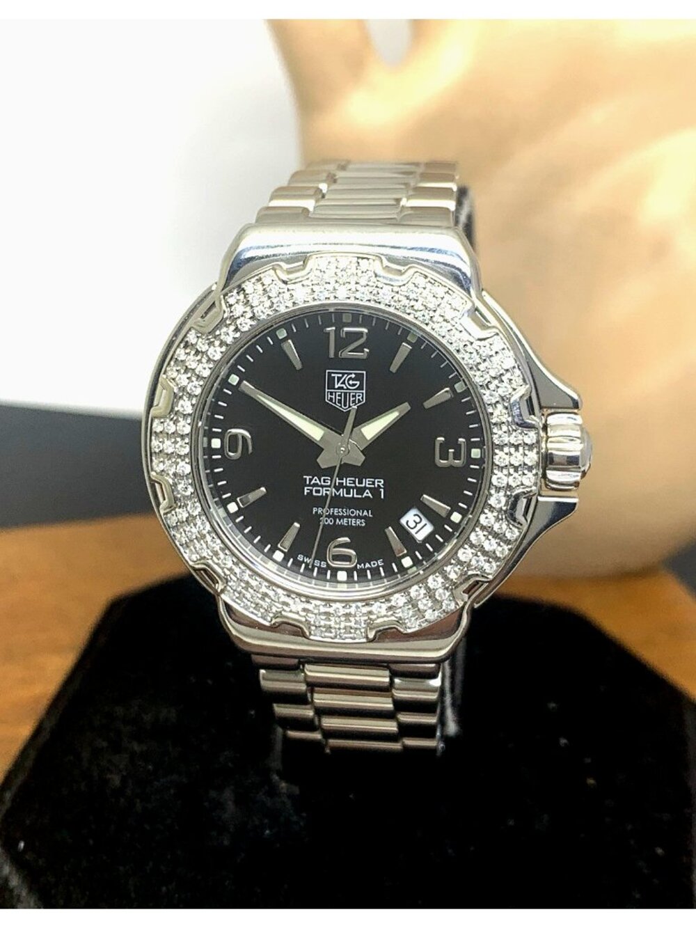 Tag Heuer Women's Watch WAC1214 Formula 1 Swiss Quartz Diamond Black Dial 37mm